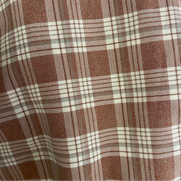 PrettyLittleThing Cream and Brown Checkered Mini Dress Women’s Size 4 - Picture 10 of 10